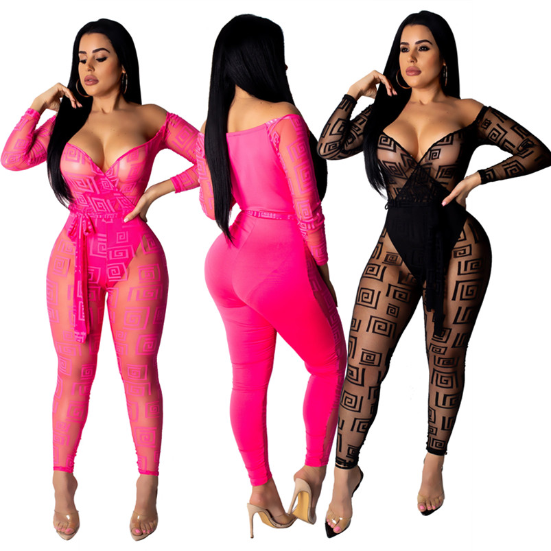 sheer plus size jumpsuit