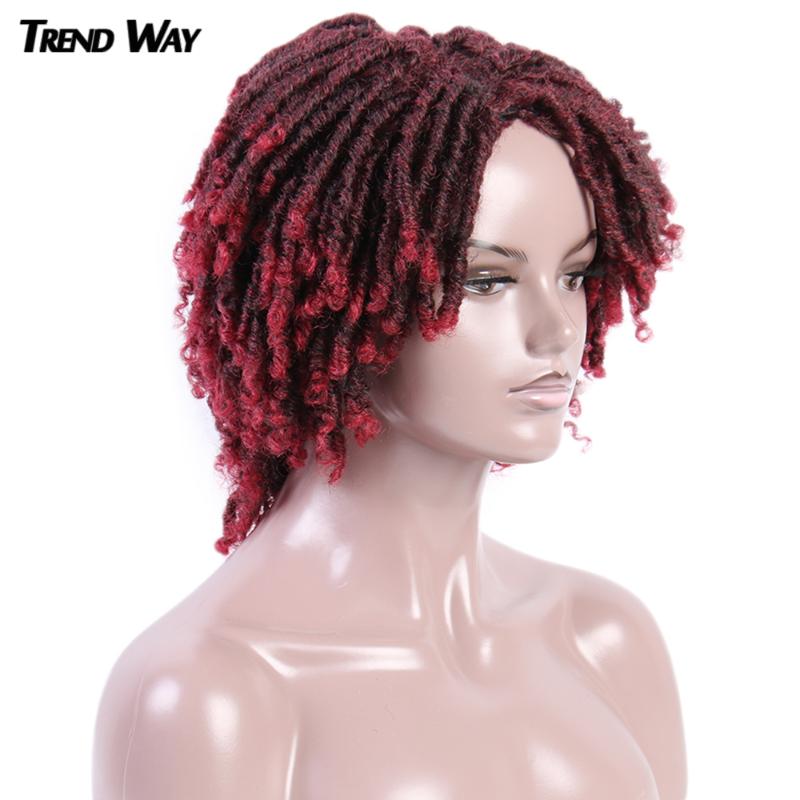

Trend Way 14Inch Dreadlock Twist Synthetic Wigs Medium Ombre Curly Hair Wigs Faux Locs High Temperature Fiber Dropshipping Brown, T27