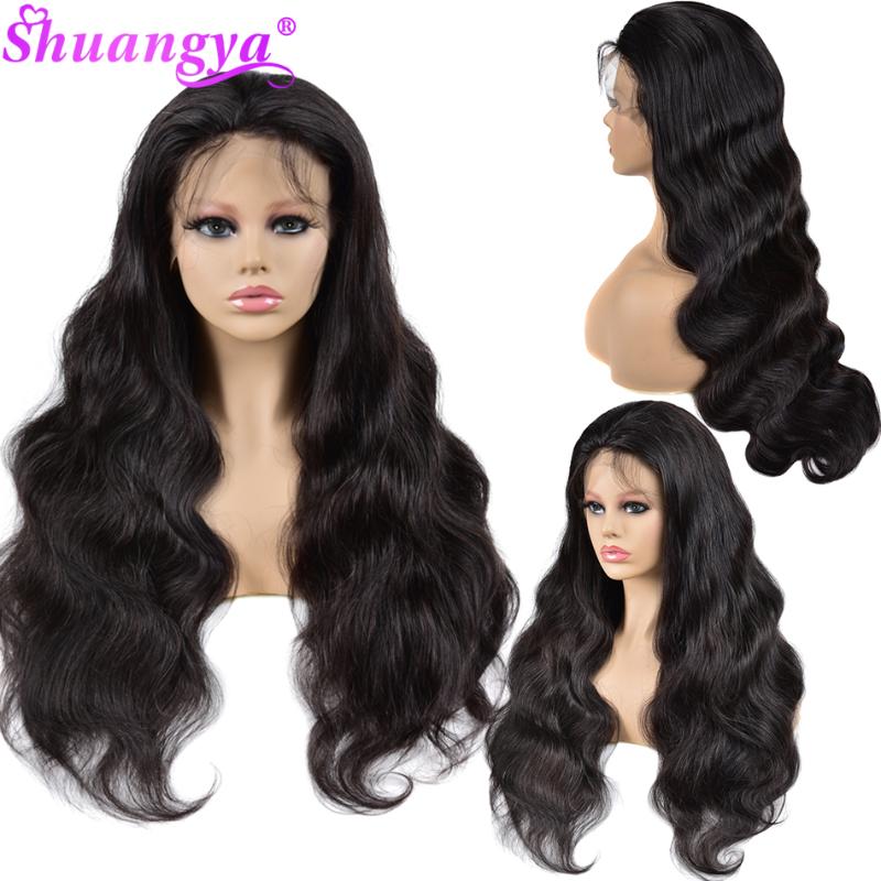 

Shuangya hair Malaysian Body Wave 13x4/360 Lace Frontal Wig Pre Plucked With Baby Hair 100% Human Lace Frontal Wigs, Medium brown lace