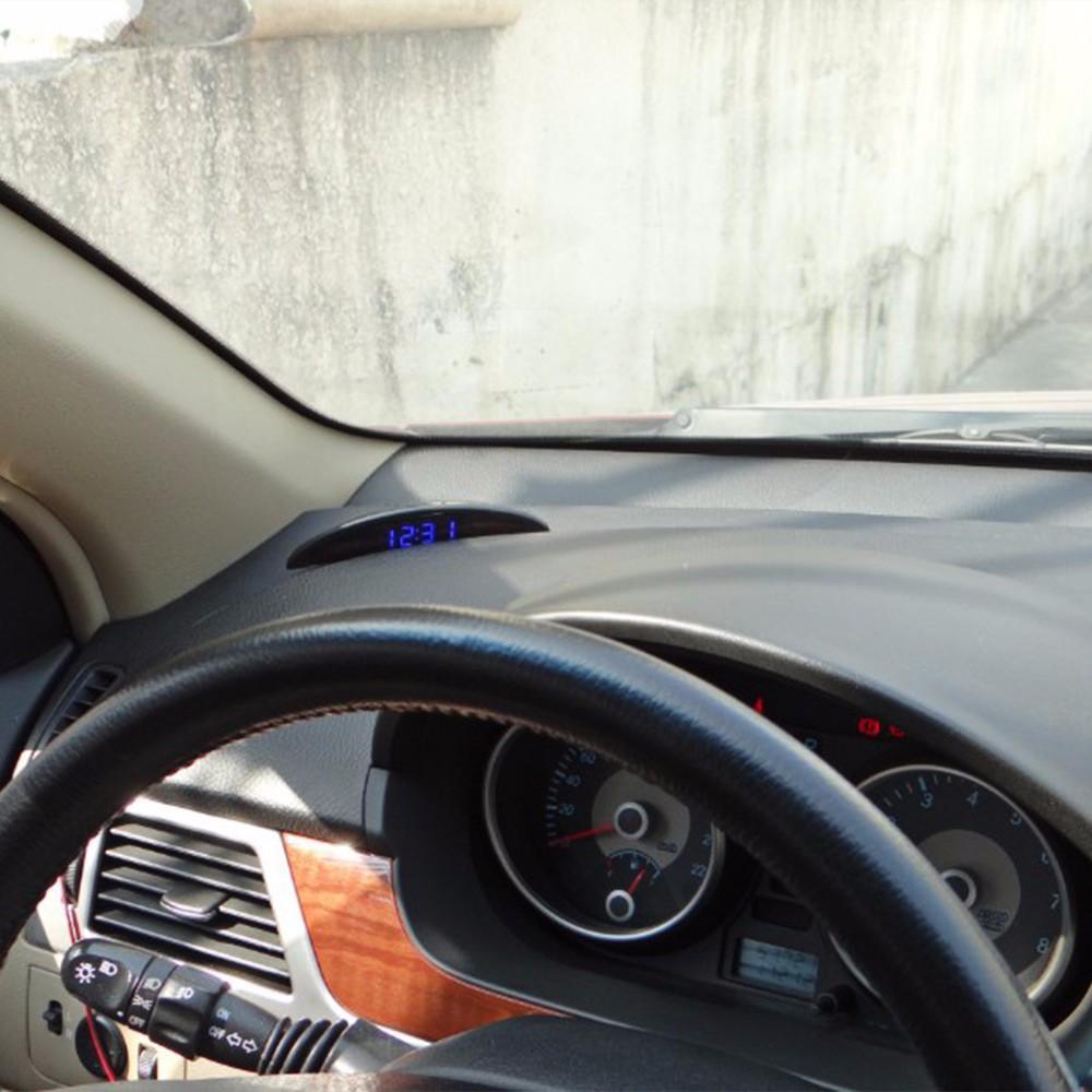 Igrometro termometro per auto orologio digitale per auto Termometro igrometro Voltmetro per veicoli con previsioni del tempo