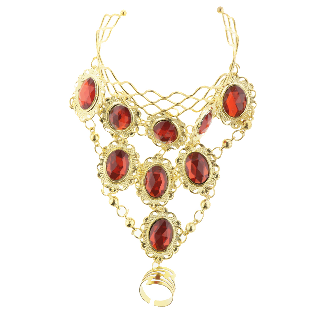 

Belly Dance Bracelet Ring Decorated with Crystal Rhinestones Size Adjustable