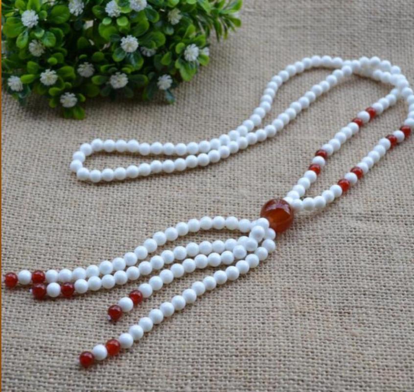 

Other Jewelry Natural Shell Hainan Authentic Origin Of 5A Class White Sweater Chain Red Embellishment