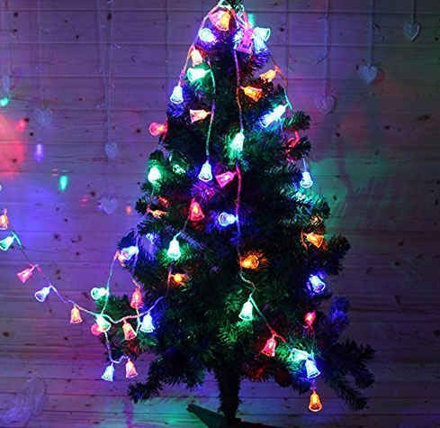 

New Year Decoration Solar LED Light String Bell Christmas Tree Decorations Xmas Festival Lamp Decor