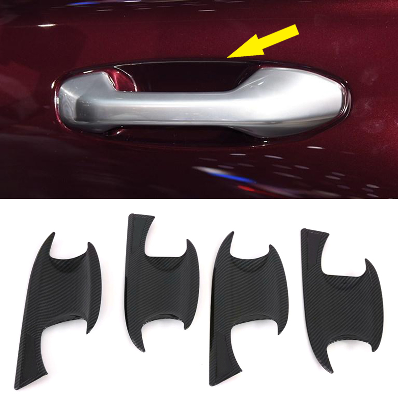 Carbon Fiber Look Side Door Handle Bowl Cover Trim 4pcs for BMW X3 G01 2018 2019