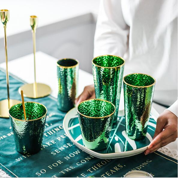 Hammer eye glass creative emerald color cup red wine champagne cup restaurant decoration cup Wine Glasses-image-517319058