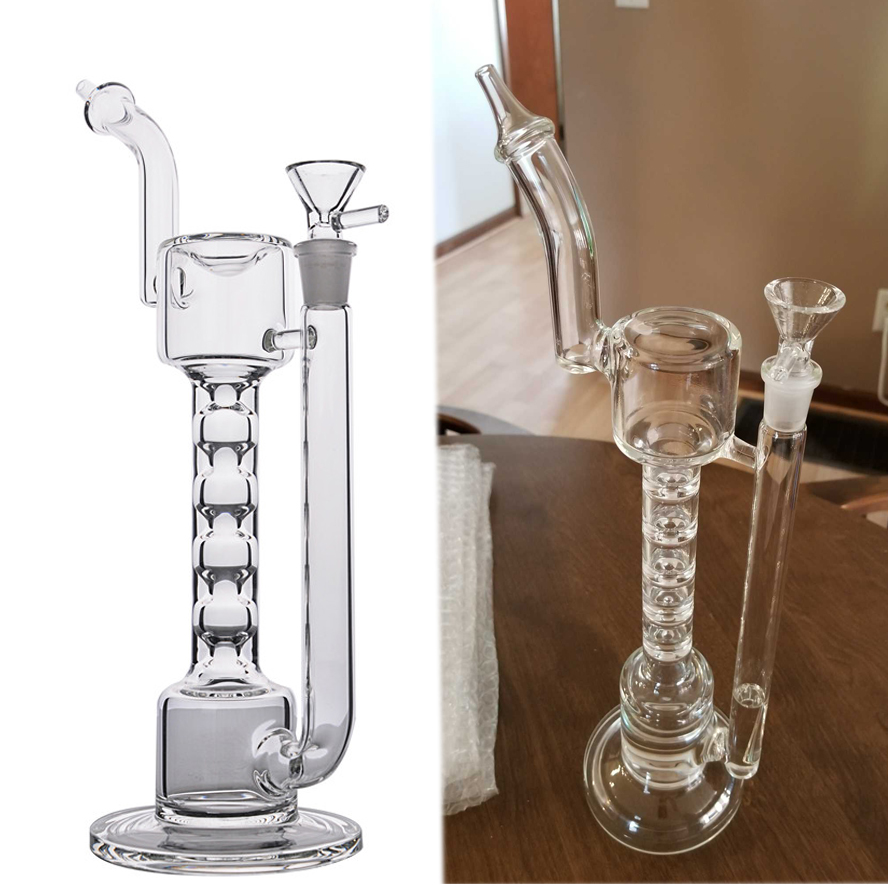 

Glass Bubbler Smoke Pipe Glass Water Bongs Dabber Accessories heady Dab Rigs Waterpipes recycler With 14mm Bowl