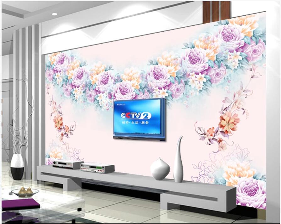 

WDBH 3d wallpaer custom photo Modern beautiful flowers tv landscape background 3d wall murals wallpaper for walls 3 d room home decor, Non-woven wallpaper