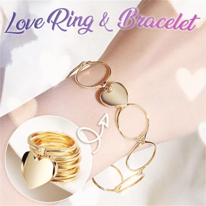 

Other Bracelets Ladies Retractable Ring Bracelet Deformable Love Folding Stretch Magic Jewelry Girl Y40