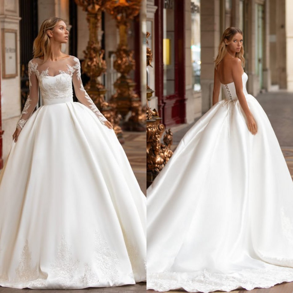 

Milla Nova Ball Gown Wedding Dresses With Jacket 2020 Lace Applique Bohemian Bridal Gowns Plus Size Country Wedding Dress Robes De Soirée, Custom made from color chart