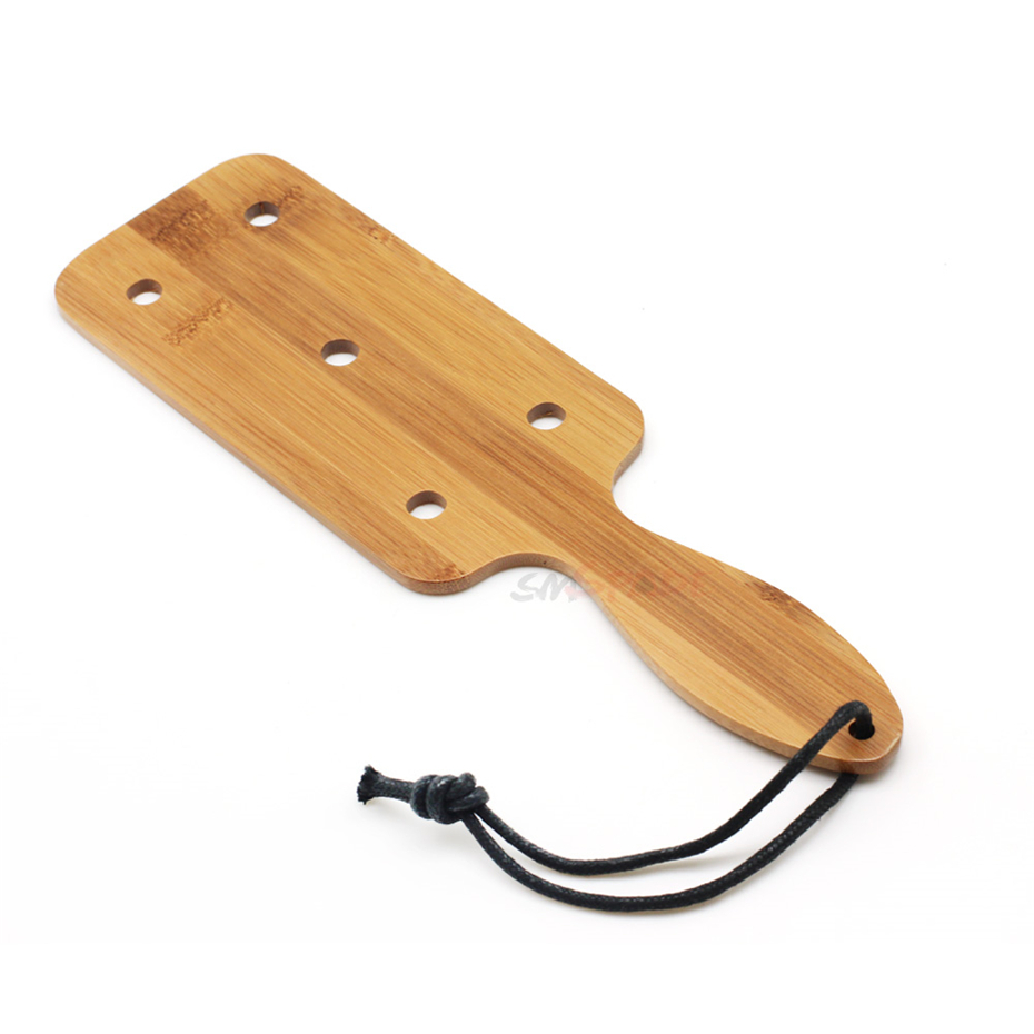 Smspade Adult Sex Toys Square Bamboo Paddle With Holes Natural Bamboo Spanking Crop Bdsm For 