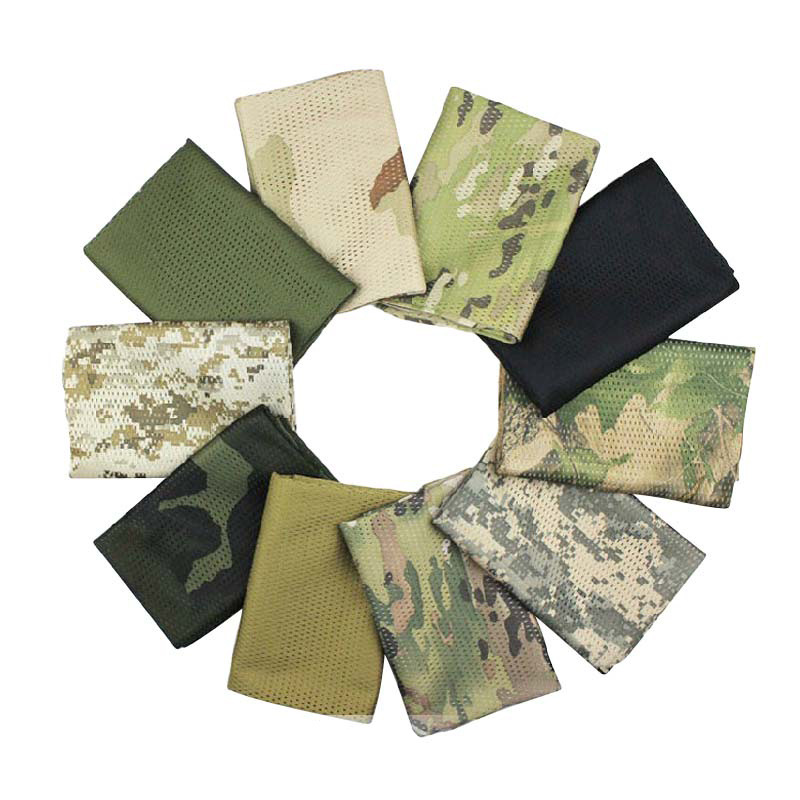 

160x45cm tratical Camouflage Scarf Mesh Outdoor Breathable Headband Mesh Scarf Outdoor Jungle Muffler Camping Hiking Men, Black