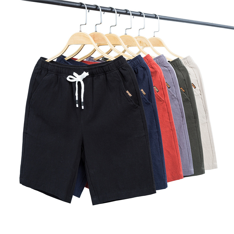 

Explosion Summer Fashion Shorts Male Straight Loose Young Students Large Size Cotton and Linen Casual Pants Five Points Pants, Khaki