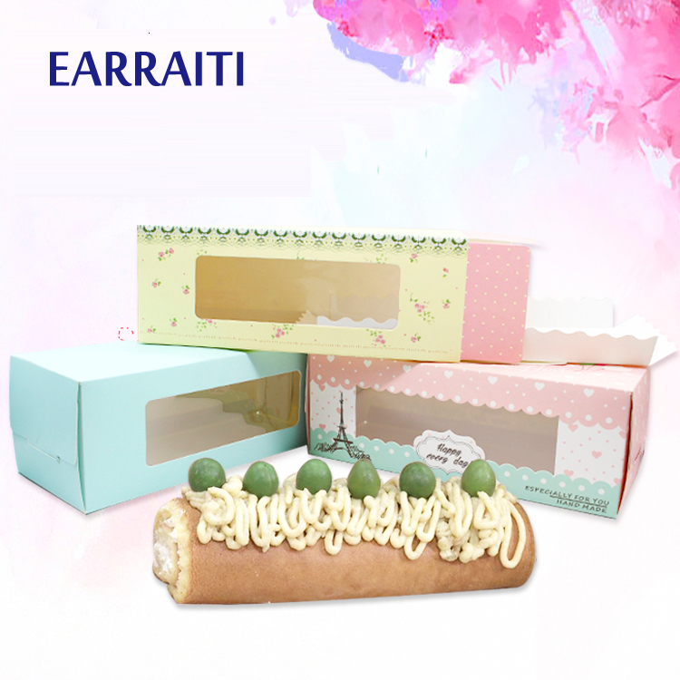 

6PCS Paper Box Wedding Roll Cake Kraft Paper Boxes Cupcake Candy Cookies Kids Birthday Party Favors Circus Gift Packaging