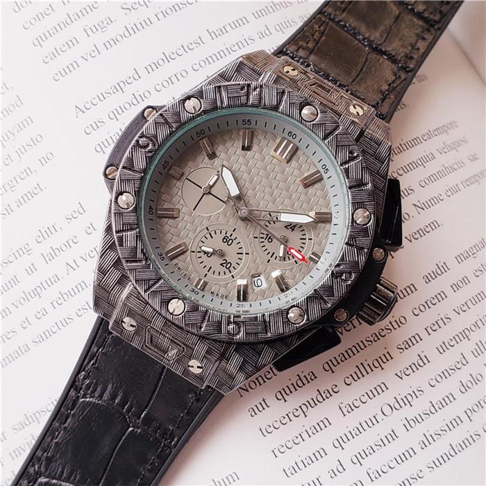 

2020 NEW Mens Luxury Designer Watches all Dial Work Waterproof Sports Men Watch Top Quality Quartz Movement Leather Strap Wristwatches, Slivery;brown