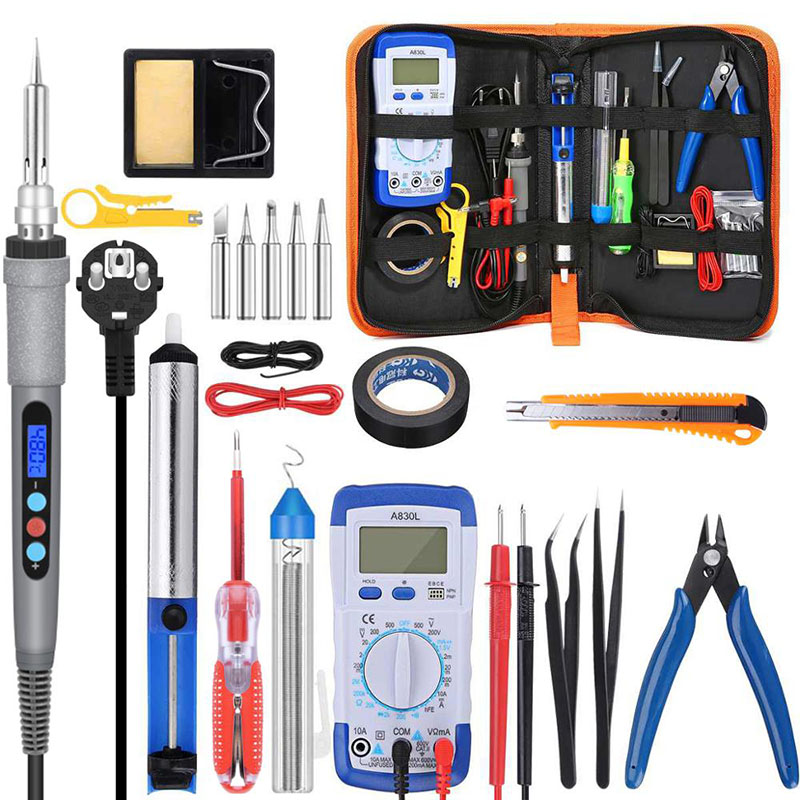 

Handskit 90w 220v 110v Soldering Iron kit Electric Soldering Iron with Multimeter Set 5pcs Tips Tools