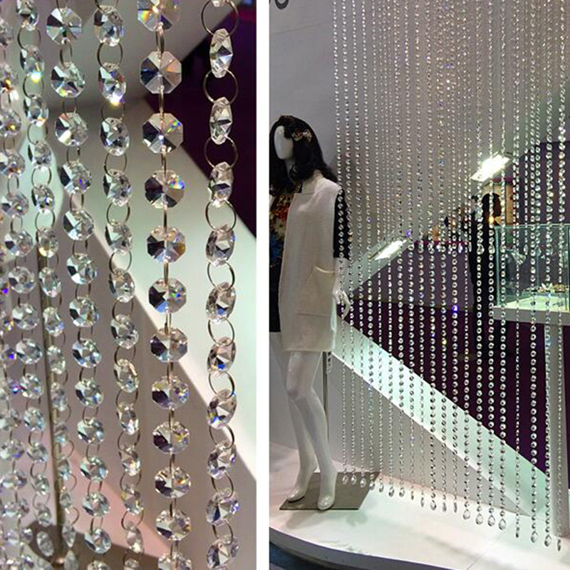 

1pcs 14mm New Acrylic Crystal Garland Strand Chain DIY Chandelier Hanging Diamond Bead Wedding Decoration, As pic