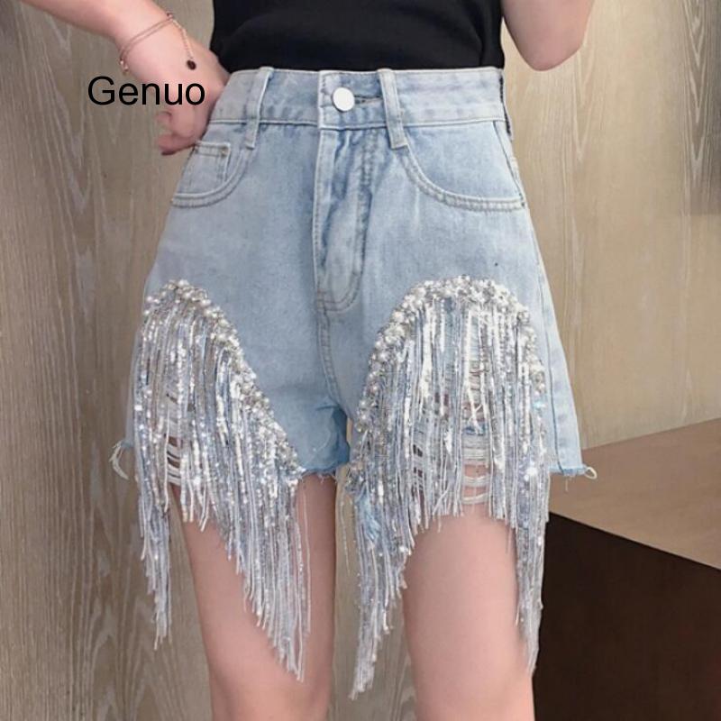 

High Waist Jeans Shorts Women Summer Cotton Denim Shorts Harajuku Casual Gothic Blue 2020 Korean Fashion Spandex Femme