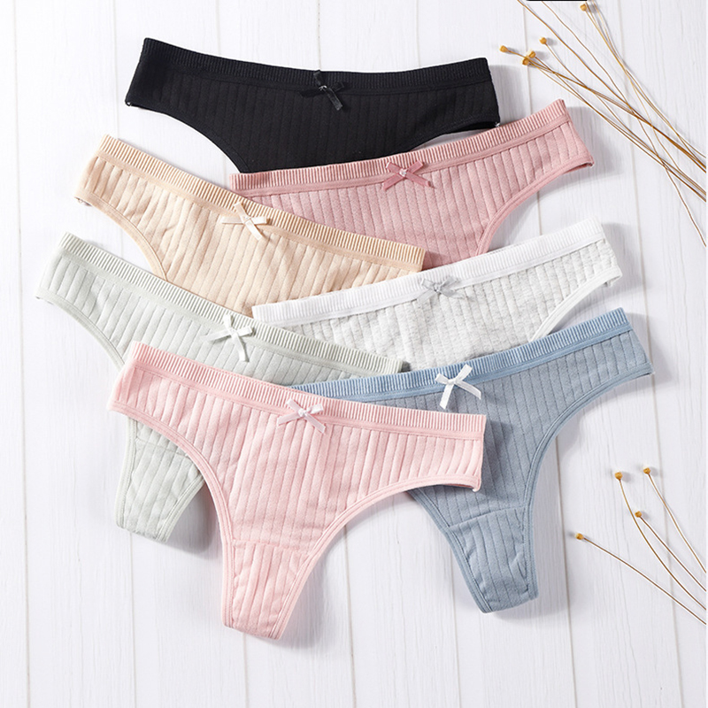 

Sexy Lingerie Women's Cotton G-String Thong Panties String Underwear Women Briefs Pants Intimate Ladies Low-Rise 1 piece, Gray