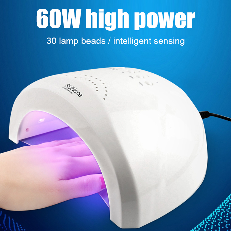 

60W Nail Art Dryer Ultraviolet UV Light Nail Dryer Is Suitable For All Types Of Gel Lights New Polish Tools, European plug pink