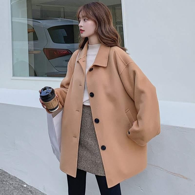 

SONDR Oversize 2020 Women Winter Long Coat Female Overcoat with Buttons Waist Plus Size High Quality Thick Warm Woolen Coat N6N, Camel