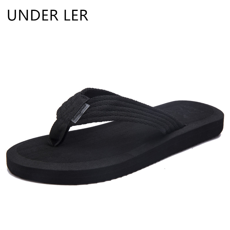 

2020 New Arrival Summer Men Flip Flops High Quality Beach Sandals Anti-slip Zapatos Hombre Casual Shoes T044, Black