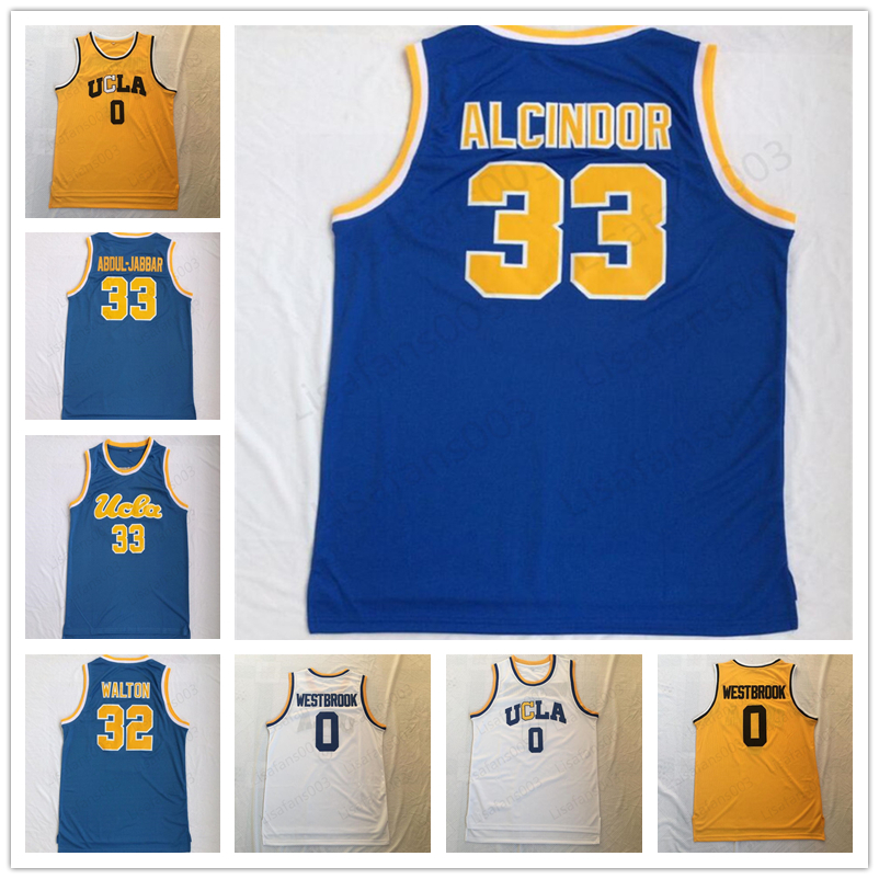 

NCAA college University 32 Bill Walton 33 LEW ALCINDOR basketball stitched jerseys size S-2XL, Light blue