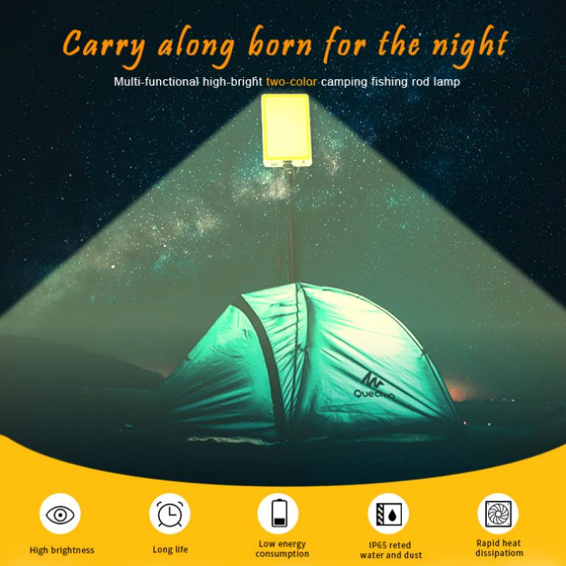 

led work light rechargeable Camping tent portable spotlight cob High power Floodlights fishing lamp pillar lamp