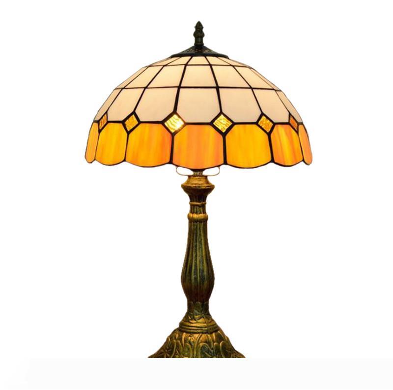 

European creative Tiffany stained glass simple Mediterranean orange bedroom bedside table lamp bar restaurant hotel glass lamp TF035