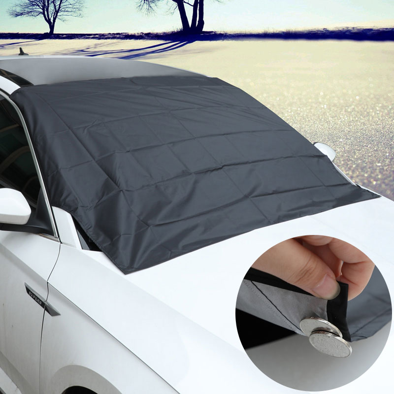 

Hot Strong Magnetic Car Sunshade For Windshield Silver Cloth Snow Sun Shade Waterproof Dust Protector Cover Car Front Window