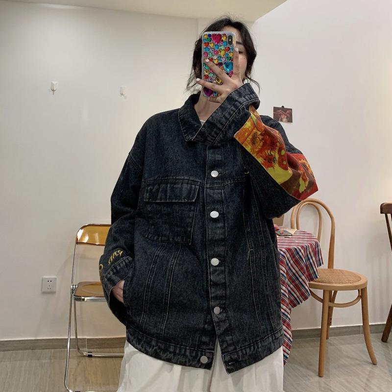 

Will figure autumn han edition cowboy harajuku ins the new female leisure fashion wind restoring ancient ways long-sleeved jacke, Black