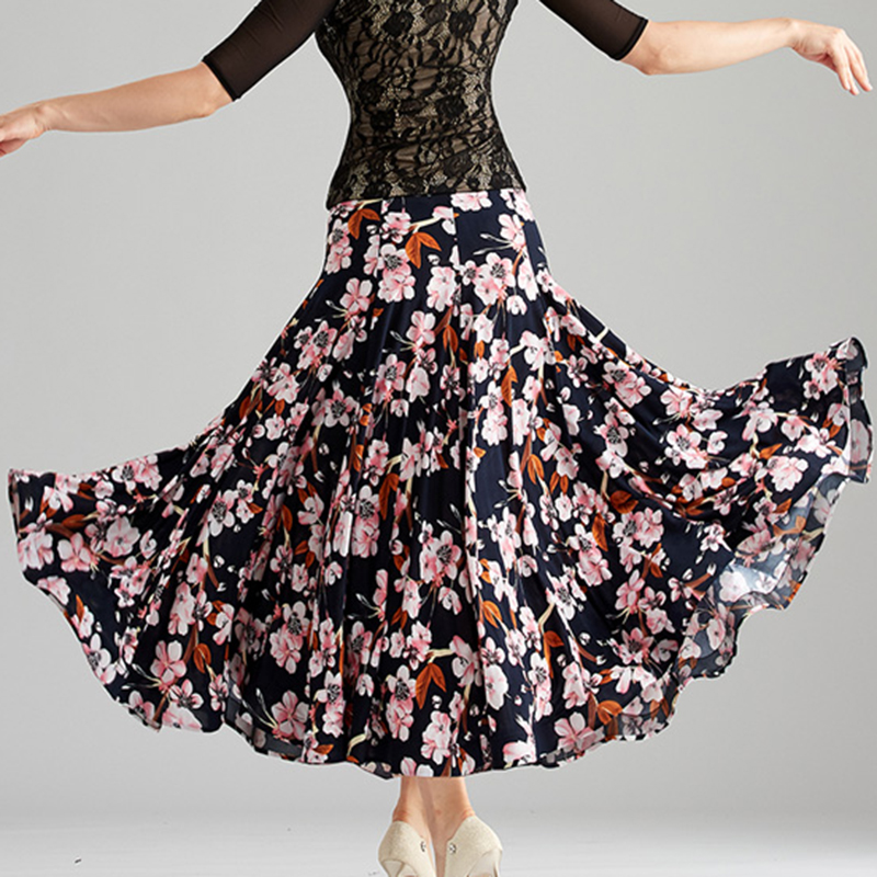 

Modern dance skirt new Big swing ballroom dance waltz female skirt square, Green