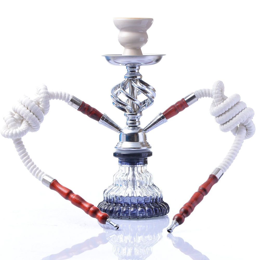 

Arabic shisha hookahs 29 cm high (11.4 inches) glass water pipe set gift box outdoor double fuel collecting device bar KTV home