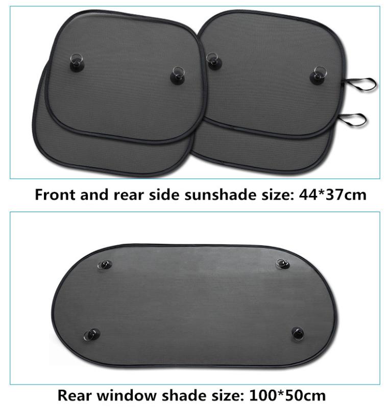 

5pcs Auto Rear Shade Cover Mesh Visor 3D Photocatalyst Mesh Sun Visor Black Auto Sunshade Shield Screen Interior UV protection
