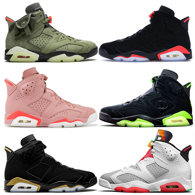 

2020 Jumpman Hare 6 6s mens womens basketball shoes retro Camo Travis Scotts 6 Millennial Pink Black Infrared Trainers Sneakers size 13, #1 hare 36-47