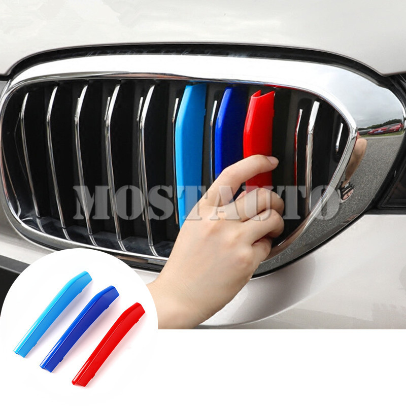 

For BMW 5 Series G30 ABS Front Grill Grille Insert Trim Cover 2017-2020 3pcs