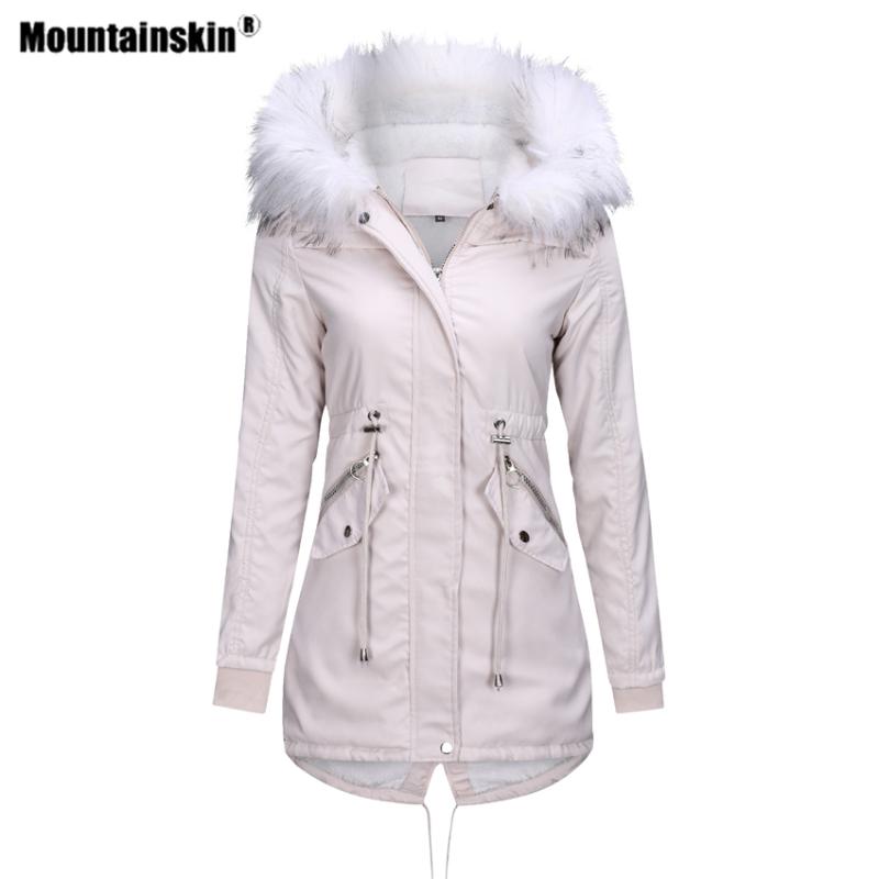 

Mountainskin Women' Winter Inner Fleece Hiking Jackets Outdoor Sports Warm Parka Camping Skiing Long Female Coat VB110, Black