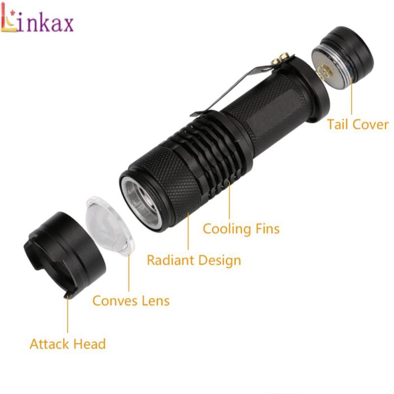 

Mini penlight 2000LM Waterproof LED Torch 3 Mode Red Light Lantern Portable Light use 14500
