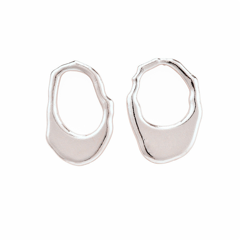 

1 Pair Creative Brightly Irregular Round Hoop Earring With Pendant Charm Gold Silver Color Circle For Women Jewelry E742-T2