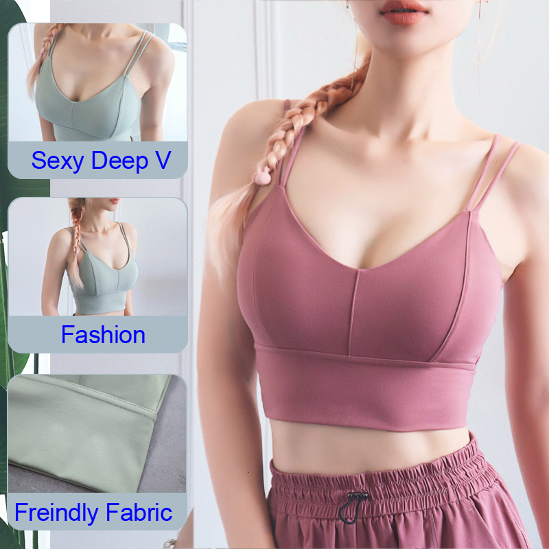 

3D Shockproof Fitness Woman Crop Top Running Gym Sexy Sports Bra Yoga Top Pink Bras For Women Push Up Brathable Wireless Padded, Sexy sports bra bl