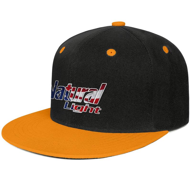 

Natural Light Beer Stereoscopic American flag Wgier border Unisex Flat Brim Baseball Cap Custom Vintage Trucker Hats Metal Edge Logo red, Blue;gray