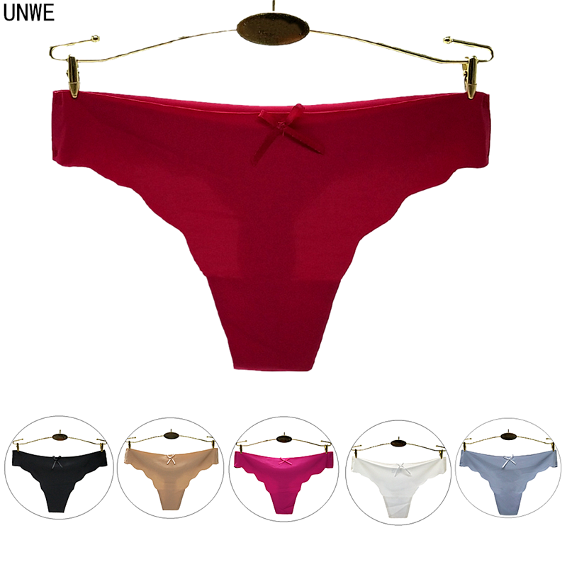 

Hot Silk Seamless Thong Women Sexy G String Panties Ultra-thin Female Underwear Tanga Low-Rise Panty Intimates, Black