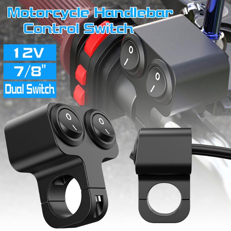 

12V 7/8" Handlebar Control Switch Button Motorcycle Dual Control Headlight Double Flasher Speaker Switch Replacement Accessories