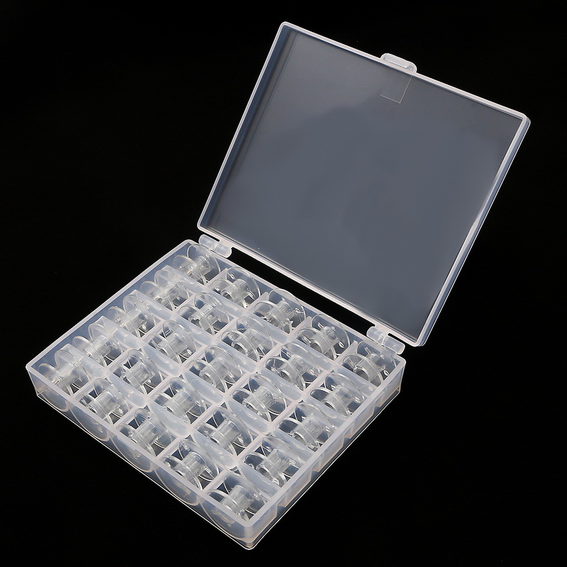 

Set 25Pcs Clear Sewing Machine Bobbins Spools And Empty Bobbins Spools Plastic Storage Box For Home Sewing Accessories Tools
