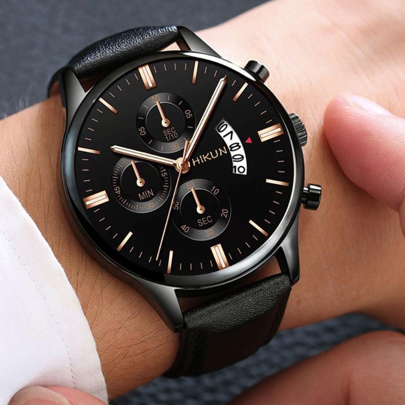 

Reloj Hombre Luxury Mens Watch Fashion Sport Wrist Watch Alloy Case Leather Band Quartz Business Wristwatch calendar Clock, Item 9