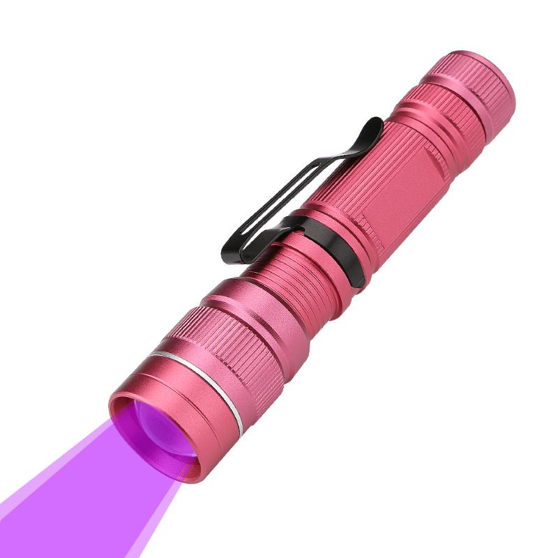 

Sanyi LED UV Zoomable Torch Ultra Violet Light UV 395nm Lamp /14500 Battery For Marker Checker Detection