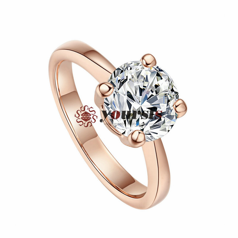 

Yoursfs Fashion Crystal Engagement Ring 18K Gold Plated Unique Wedding Wemon