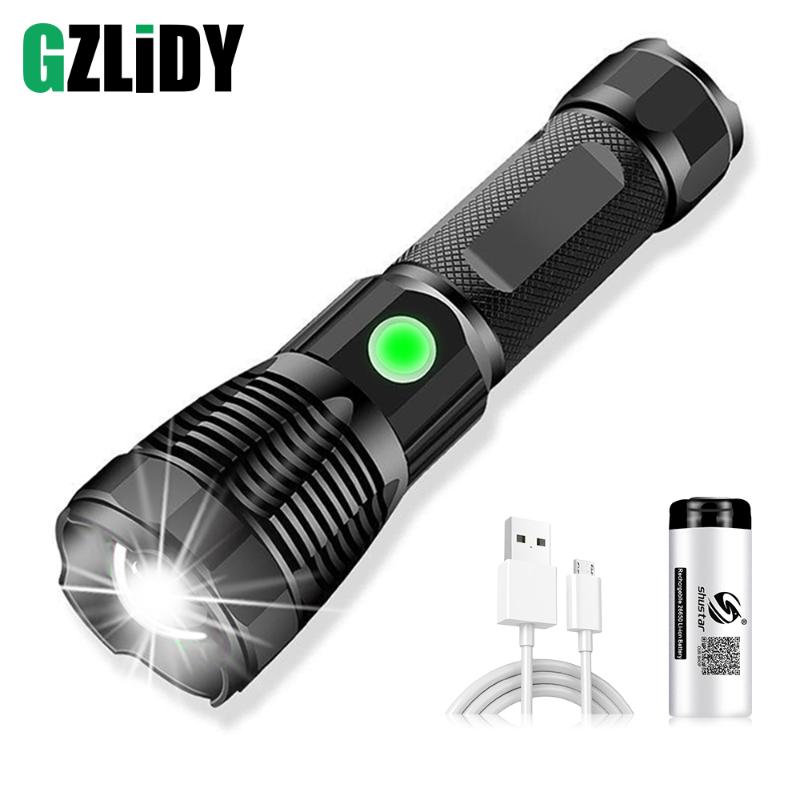 

LED Super Bright Torch Quad Core P50 Waterproof Lantern USB Rechargeable 26650 Lamp Zoom 3 Mode Light