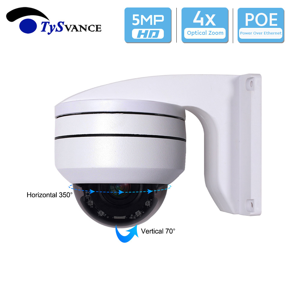 

Hikvision Dahua Compatible PoE IP Camera HD 5MP IR Smart CCTV Security PTZ Dome 4X Optical Zoom Video Surveillance Indoor Outdoor Video Cam