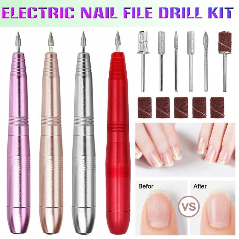 

Professional Electric Manicure Machine Pen Pedicure Electric Nail File Nail Tools 6 Bits Drill Drill Machine Equipment Kit