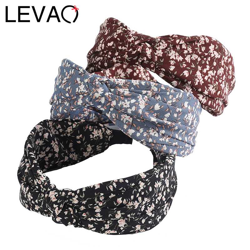 

LEVAO New Headband Cross Printed Hair Band Bezel Turban Women Hairbands Girls Elegant Accessories Head Hoop Hair Jewelry Fashion